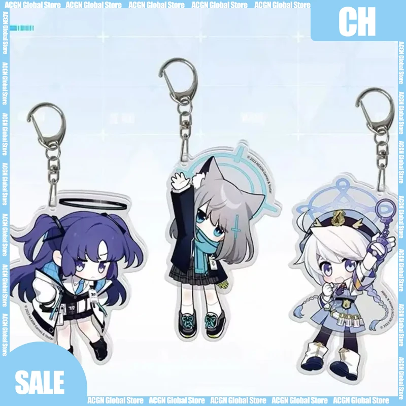 

7cm Blue Archive Acrylic Keychain Q-version Shiroko Sunaookami Hasumi Kayoko Nakatsukasa Kirino Charm Cute Anime Keyring Gift