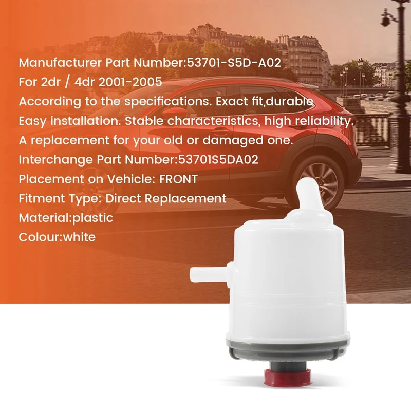 53701-S5D-A02 Power Steering Pump Oil Tank Fluid Reservoir Oil Tank Bottle For HONDA CIVIC ES1 ES5 ES8 2001 - 2005