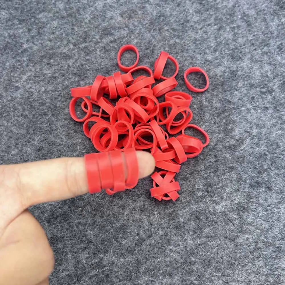 弾性ゴムOリング、伸縮性ラテックスリング、高弾性、包装パッケージ用品、赤、500個