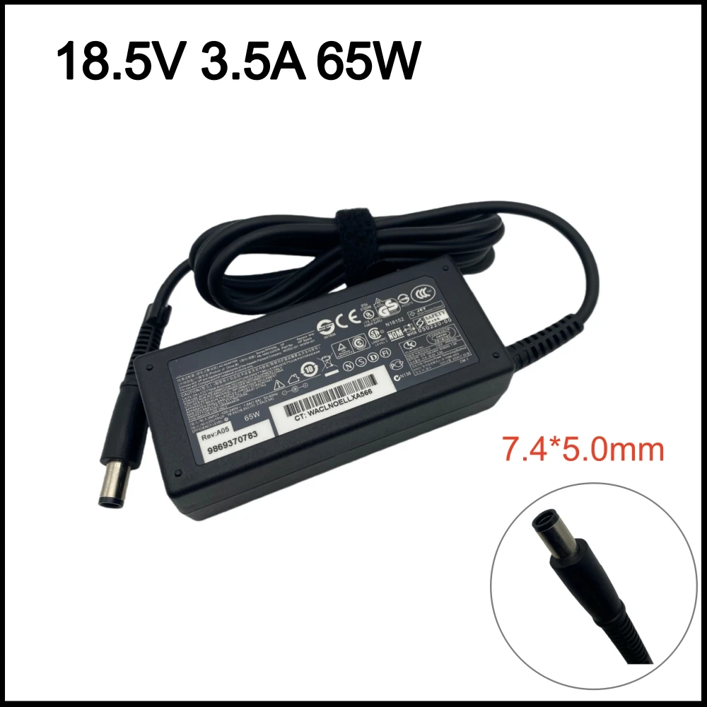 Adaptador Carregador de Laptop 65W 18.5V 3.5A 7.4*5.0mm para HP Compaq Pavilion G6 DV5 DV6 DV7 DV4 G50 G60 N193 CQ43 CQ32 CQ60