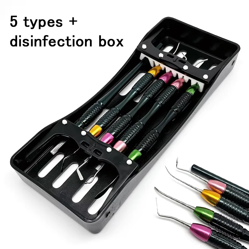 

Dental stainless steel Composite Resin Filling Spatulas Aesthetic Restoration Scalpel Handle Set with Disinfection Dental Tool