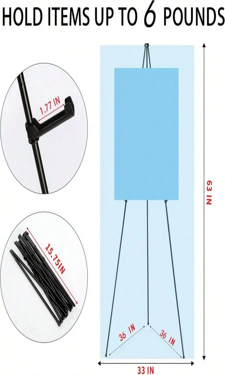 حامل معدني محمول مقاس 63 بوصة من JNZYB - حامل ثلاثي القوائم قابل للتعديل لحفلات الزفاف وعرض الملصقات #4