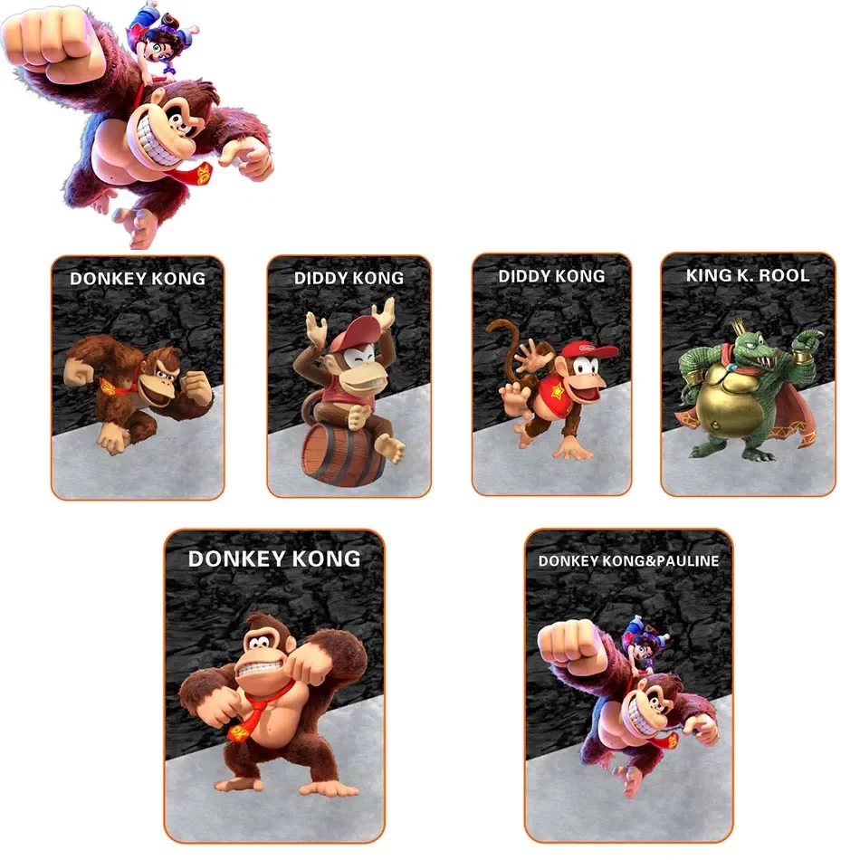 

2025 New style 6 Pcs 3D game Donkey Kong Bananzaes mini Cards Baolin Diamond Pauline King Kong Sugi Senxi mini Cards