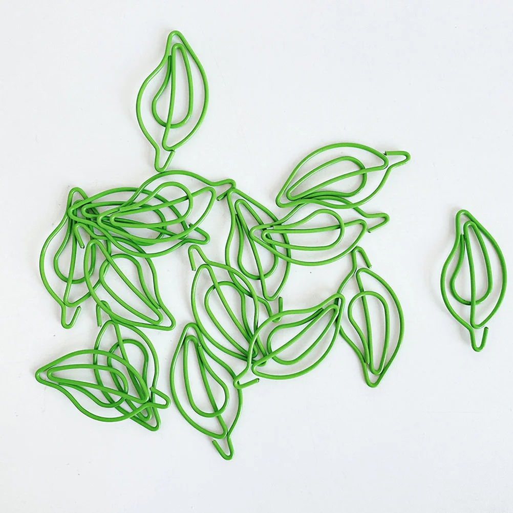 

30 Pcs Leaves Leaf Paper Clip Student Office Supplies Clips Metal School Paperclips