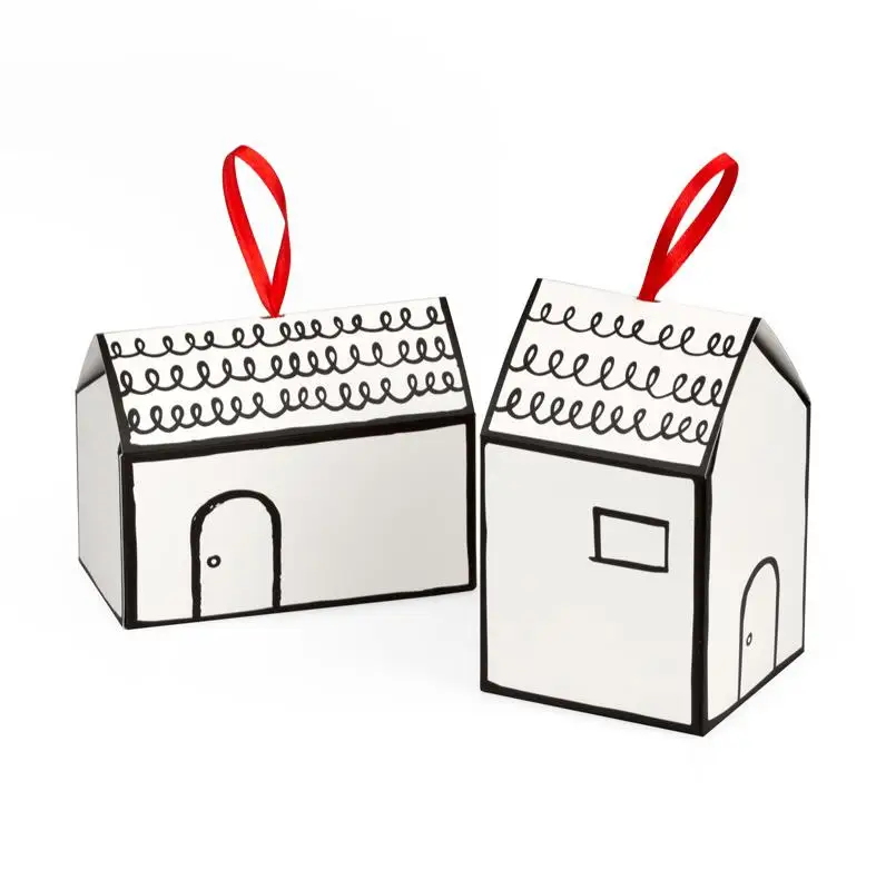 

1000pcs Small House Paper Packing box nougat cookies candy box wedding favors gift boxes ni414