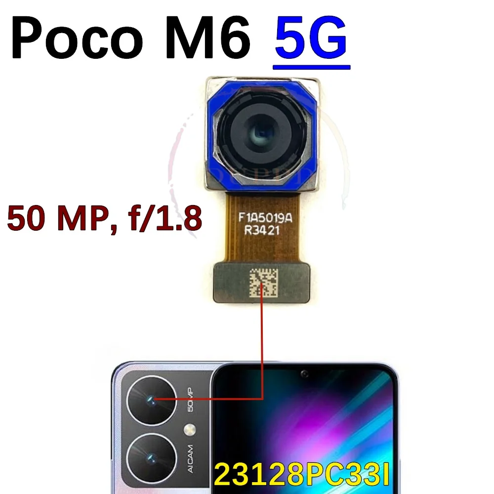 Rear Front Camera For Xiaomi Mi Poco M6 Pro M6pro 5G Backside Facing Frontal Selfie Back Camera Module Replacement Parts