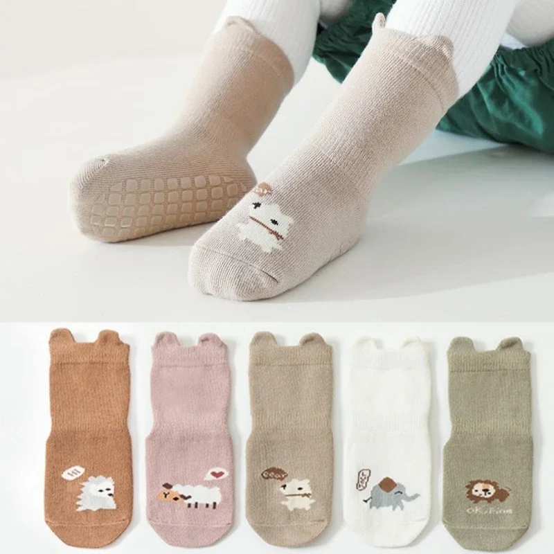 Baby Anti Slip Floor Socks Spring Autumn Cotton Kids Socks Cute Girls Cartoon Boys Infant Socks Children\'s Clothes Accessories