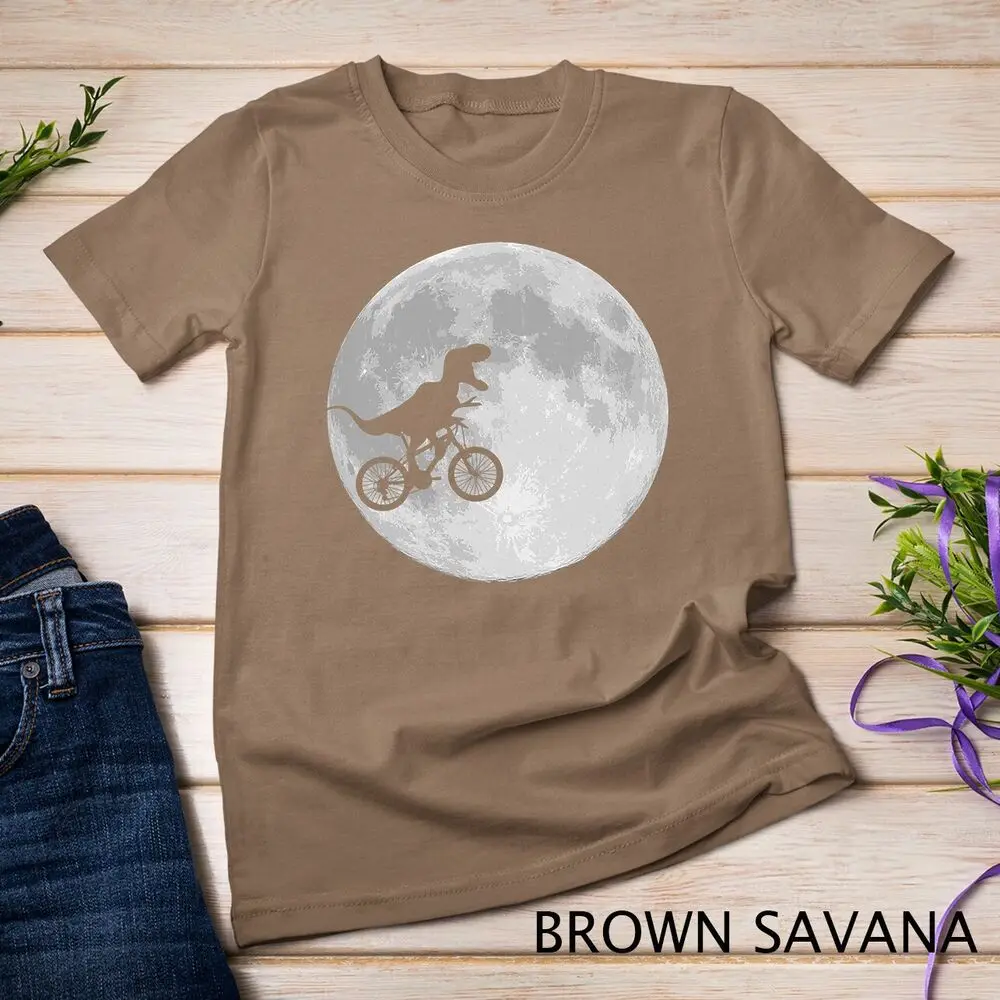 Dinosaur Bike and Moon Premium Unisex T-shirt