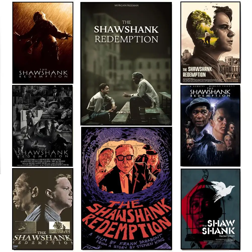 Classic Movie T-The Shawshank Redemption Poster Frameless Wall Art Print, Peel-and-Stick Removable