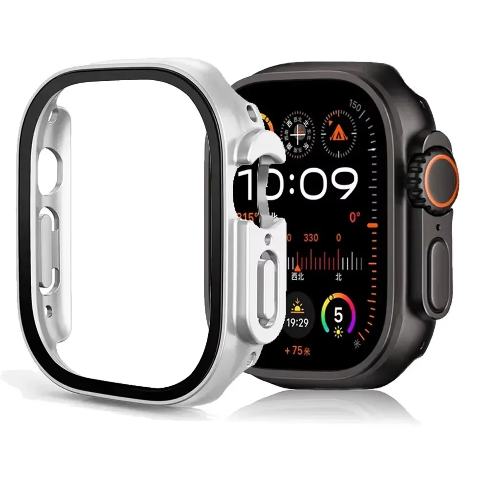 Glas+PC-Schutzhülle für Apple Watch Ultra 4 3 2 49mm Smartwatch Stoßfänger+Displayschutzfolie Gehärtetes Glas iWatch Series Ultra 49mm Zubehör – Detail 15
