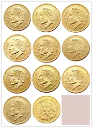 Mix Dates (1905-1959) 10pcs Mexico 10 Pesos Gold Plated copy coin