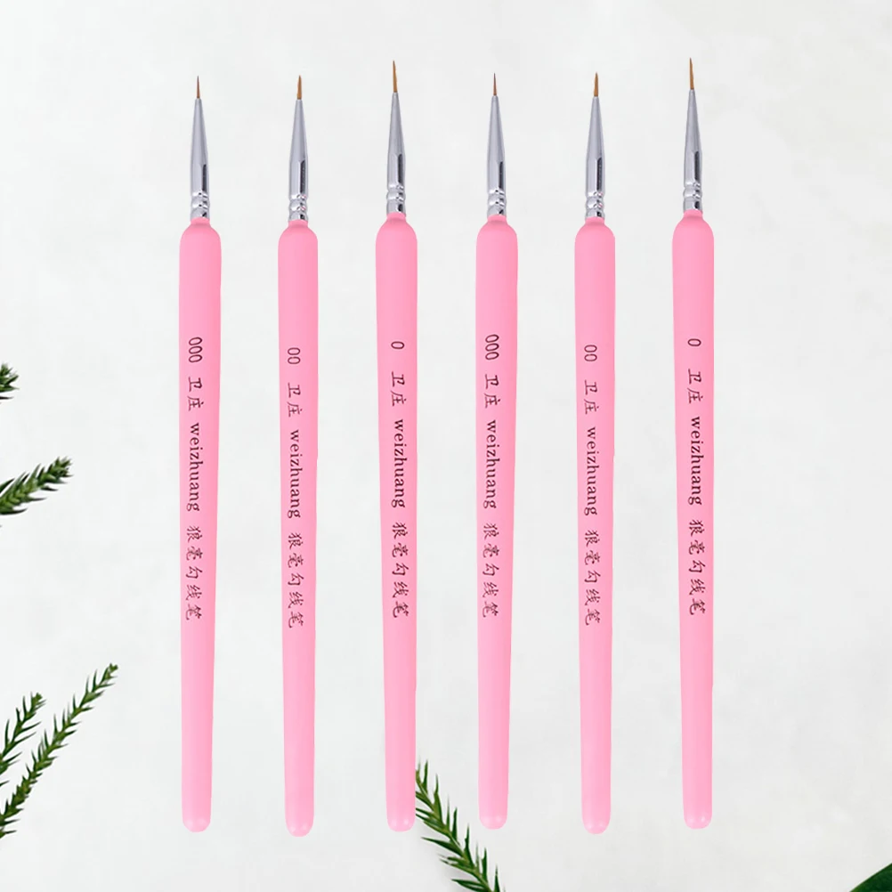 

6 Pcs Pencil Paint Brush Fine Detail Detailing Nail Mini Brushes Watercolor Wooden Miniature Painting Child