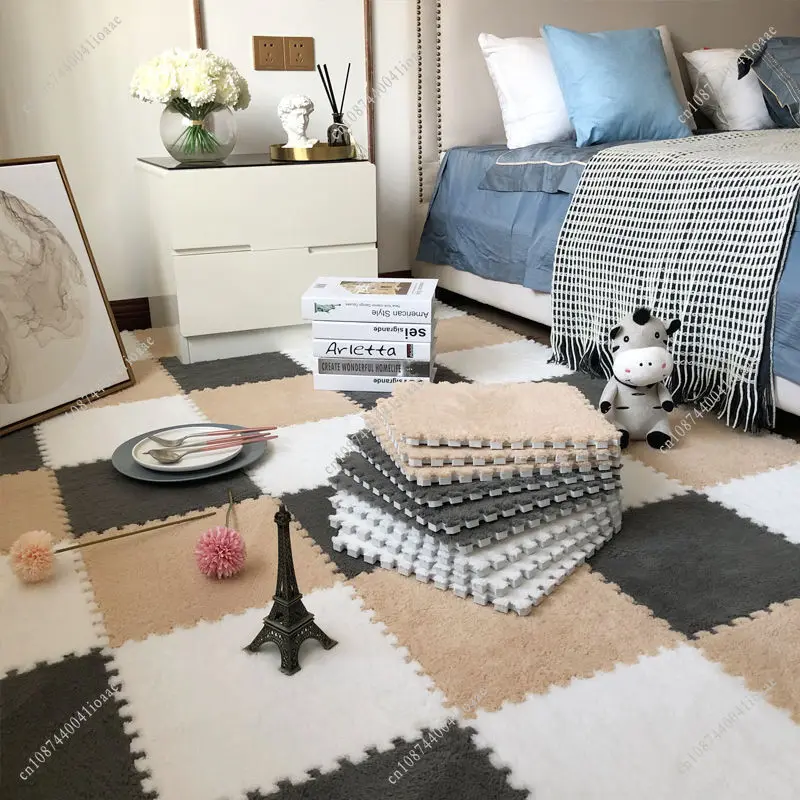 9Pcs Set of Small Rug 30x30x1CM DIY Mat Kit Interlocking Carpet Tiles Detachable and Storable for Home and Outdoor Leisure Mat