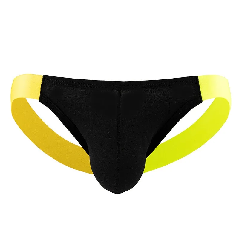 

Men's Cotton Thong Underwear Low-Rise Single-Strap Briefs Butt-Exposing Sexy Seamless T-Pants