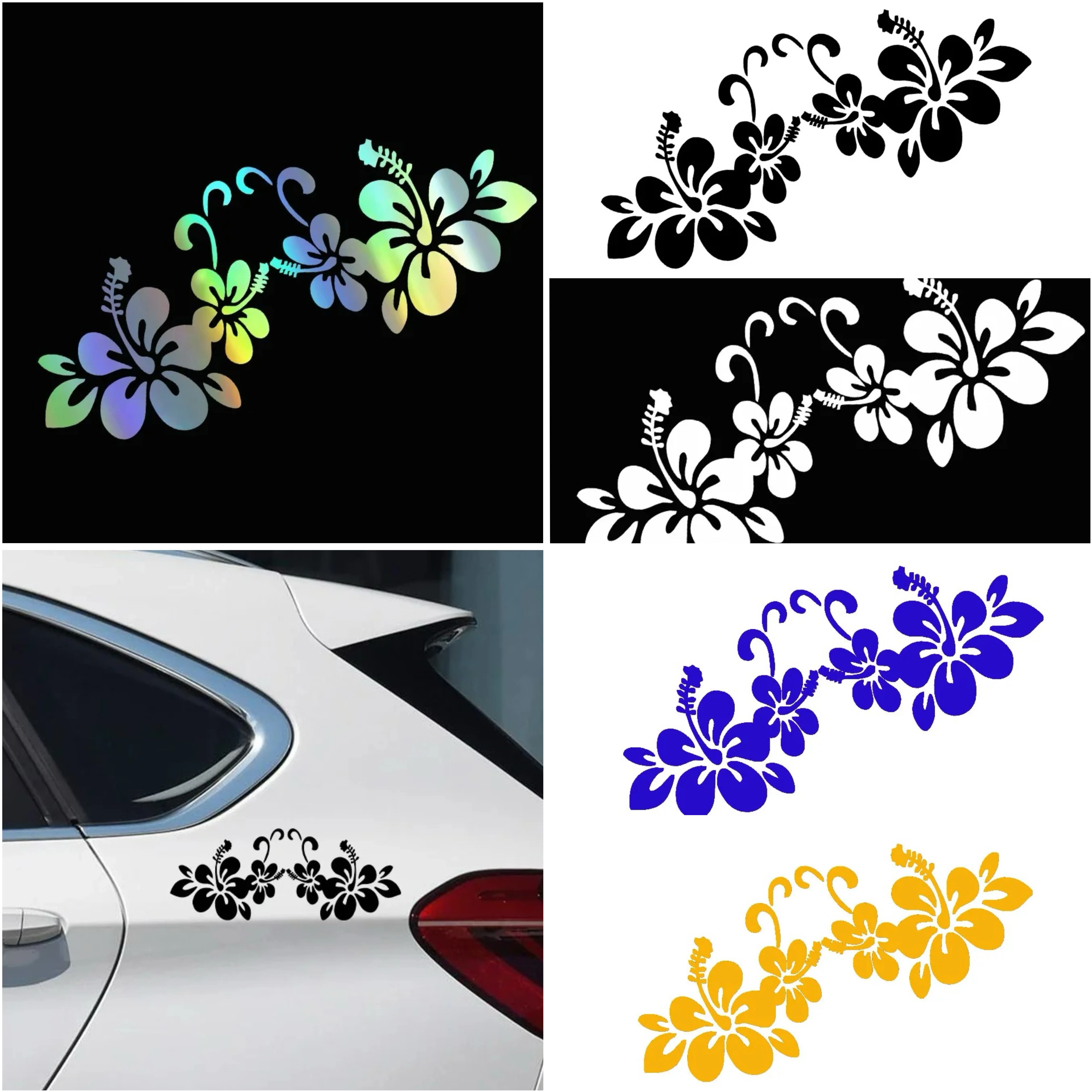 

Reflective Laser Car Sticker Flower Stickers Car Door Window Motorcycle Car Styling 3D Stickers
