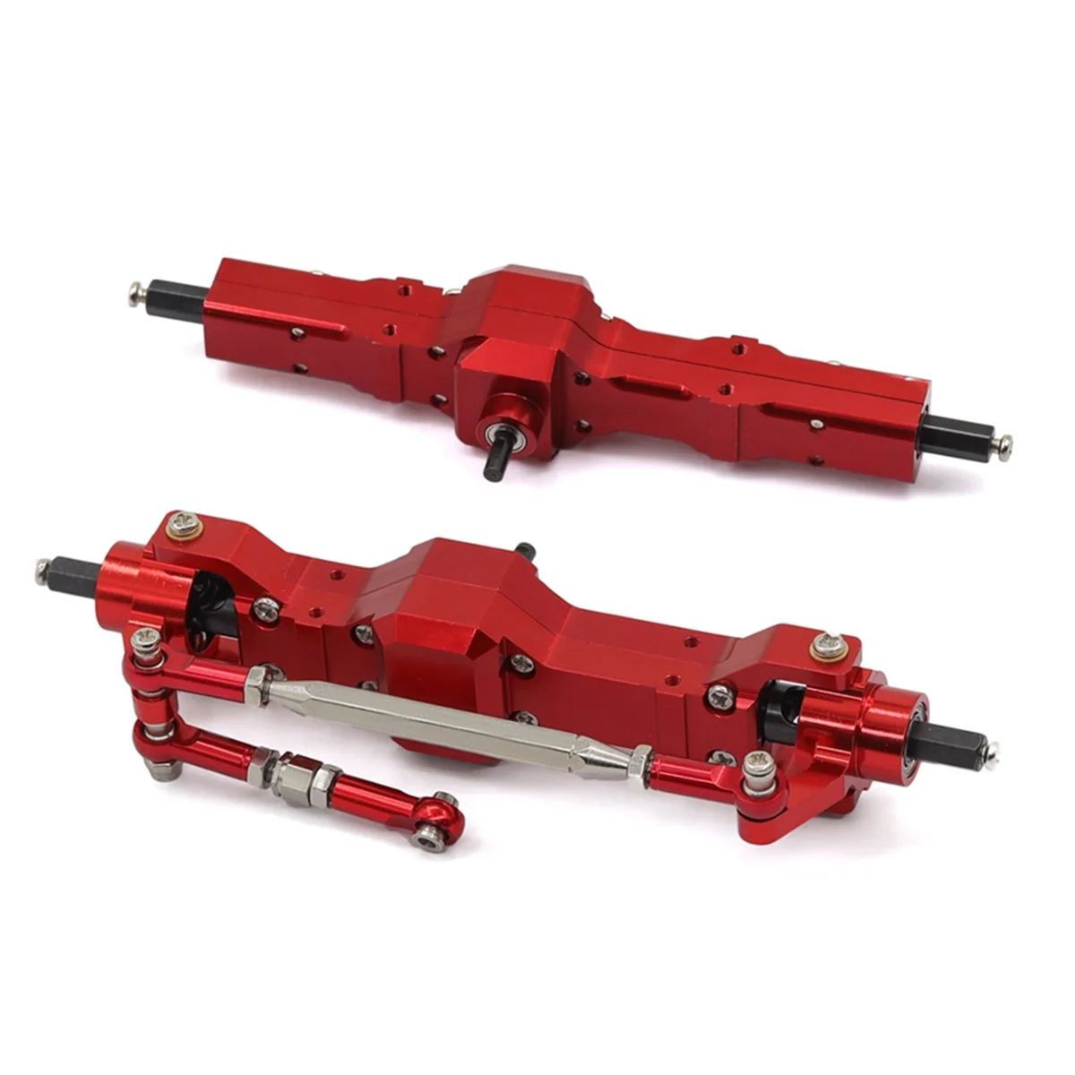 A17I RC Car Metal Front and Rear Axle Assembly Kit for C14 C24 B14 B24 B16 B36 RC Car Update Parts Red