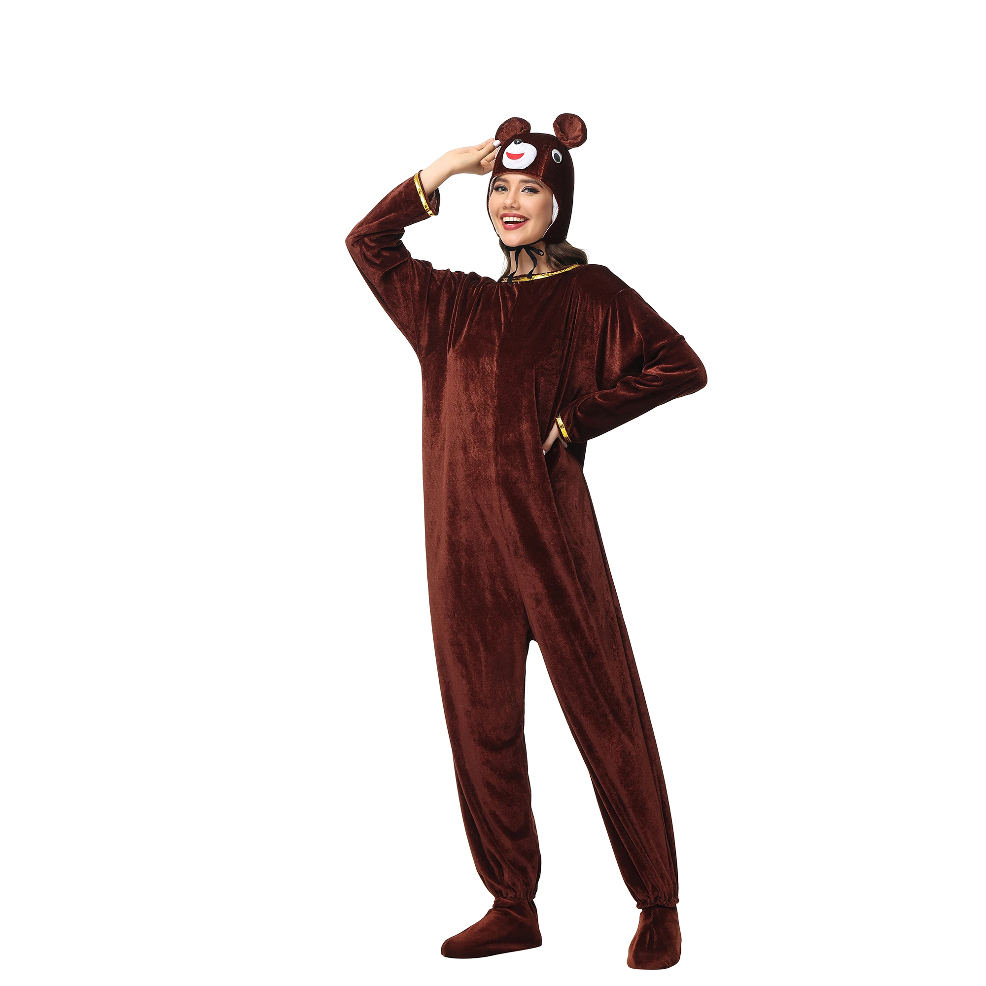 Adult Unisex Halloween Costumes for Women Carnival Jumpsuit Animal Cute Bear Cosplay Costume