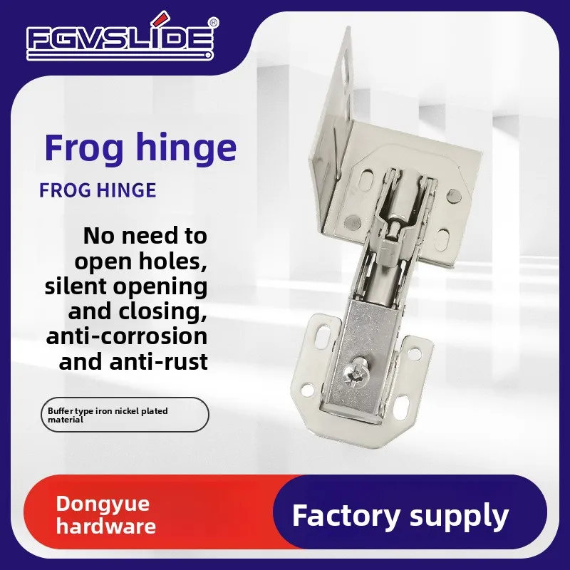 Side Mount Frog Cabinet Hinge Soft Close Damper Mm Electroplated Iron Bridge Lift-Up Doors Box Lids Furniture Repair Quiet