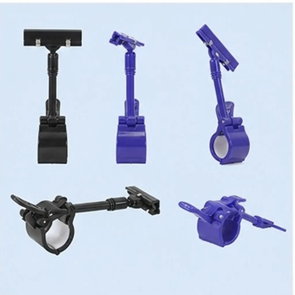 10Pcs Double-Head Sign Clip Holder Plastic Price Tag Display Stand for Retail Stores Supermarkets Exhibitions Weddings Signage