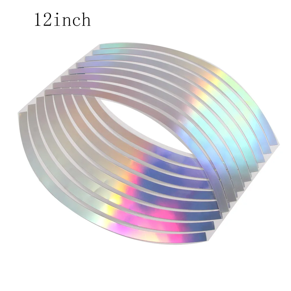 

16 Stripes Laser 10/12/14/18 inches PVC Reflective Rim Stripe Wheel Sticker Motorcycle Reflective Stripes Wheel Rim Tape