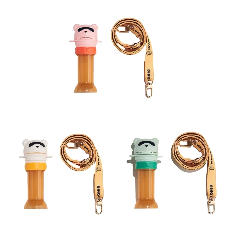 Portable and Bear Baby Water Bottle Caps Cover with Straw for Self Drinking Dropship