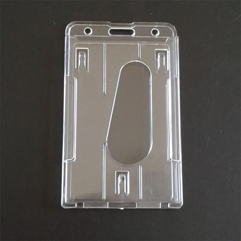 1PC Double Card Acrylic Plastic ID Badge Card Holder for Bank Credit Cards Protector Cardholder ID Card Cover Case Drop Shipping