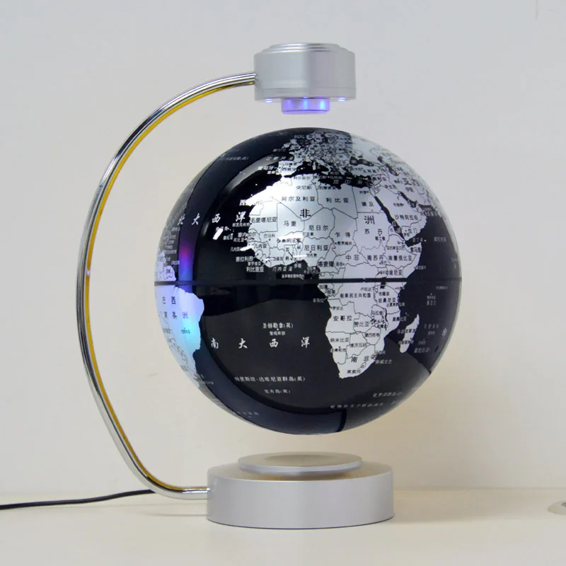 Imagem -03 - Magnetic Floating Mapa Geografia Educação Decoração Auto-rotativo Mapas do Mundo Inglês Levitating Glybus Maglev Globo