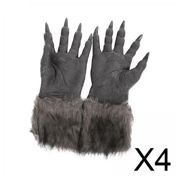 

Хэллоуин монстр когти перчатки виниловые пушистые волчьи руки реалистичный костюм реквизит для карнавальной ролевой игры