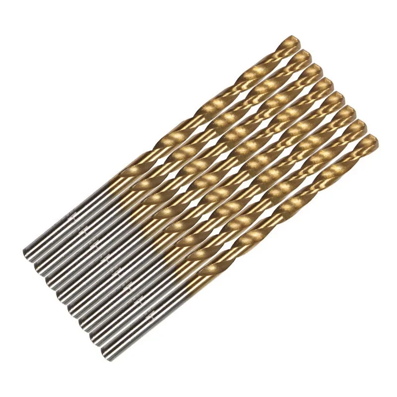 

99 Pcs Titanium Coated Twist Drill Bit Set High Speed Steel Round Shank Bits for Woodworking