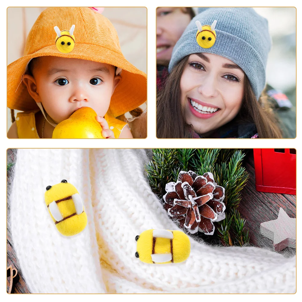 8 stuks wollen vilt bijen DIY mini knutselwerkjes haarspeldjes kostuumfeestdecoratie bijendecoratie viltbijen platte achterkant versieringen