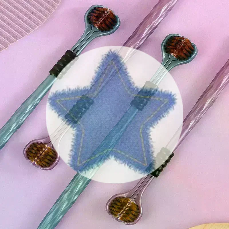 (HS) فرشاة أسنان ستيريو ثلاثية الأبعاد ثلاثية الجوانب، فرشاة أسنان ناعمة للغاية للكبار، مكشطة لسان للعناية بالفم 360 درجة °   تنظيف فرشاة الأسنان.