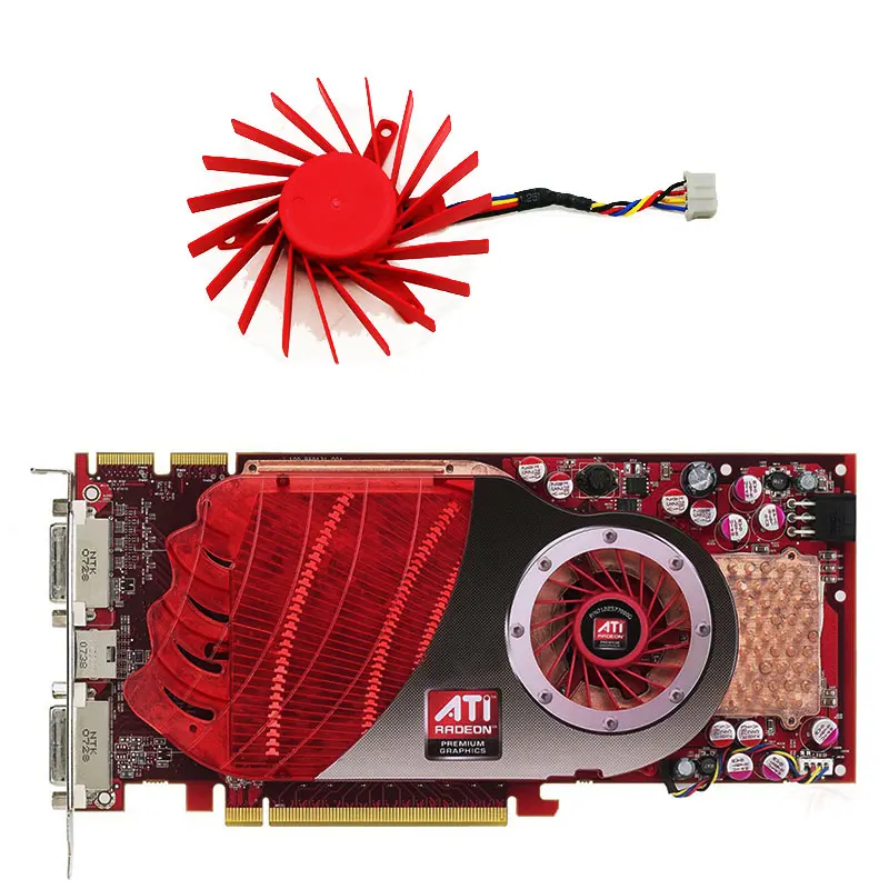 

New Dataland 60MM 4PIN PLD06010B12HH 0.4A GPU graphics card fan, suitable for public AMD ATI HD4850 4830 V7900 W7000 cooling fan