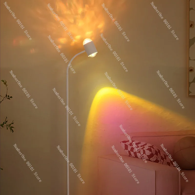 Dynamic water ripple ambient light, sunset light, bedroom room sunset red desk light