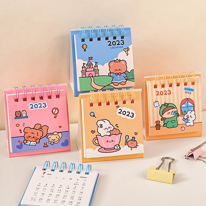 Simple Ins MIni Desk Calendar Animal Standing Calendar Daily Scheduler Table Planner Yearly Agenda Organize Настольный Календарь