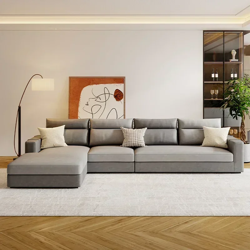 The product can be customized.Fabric sofa living room combination simple modern small apartment corner latex sofa.