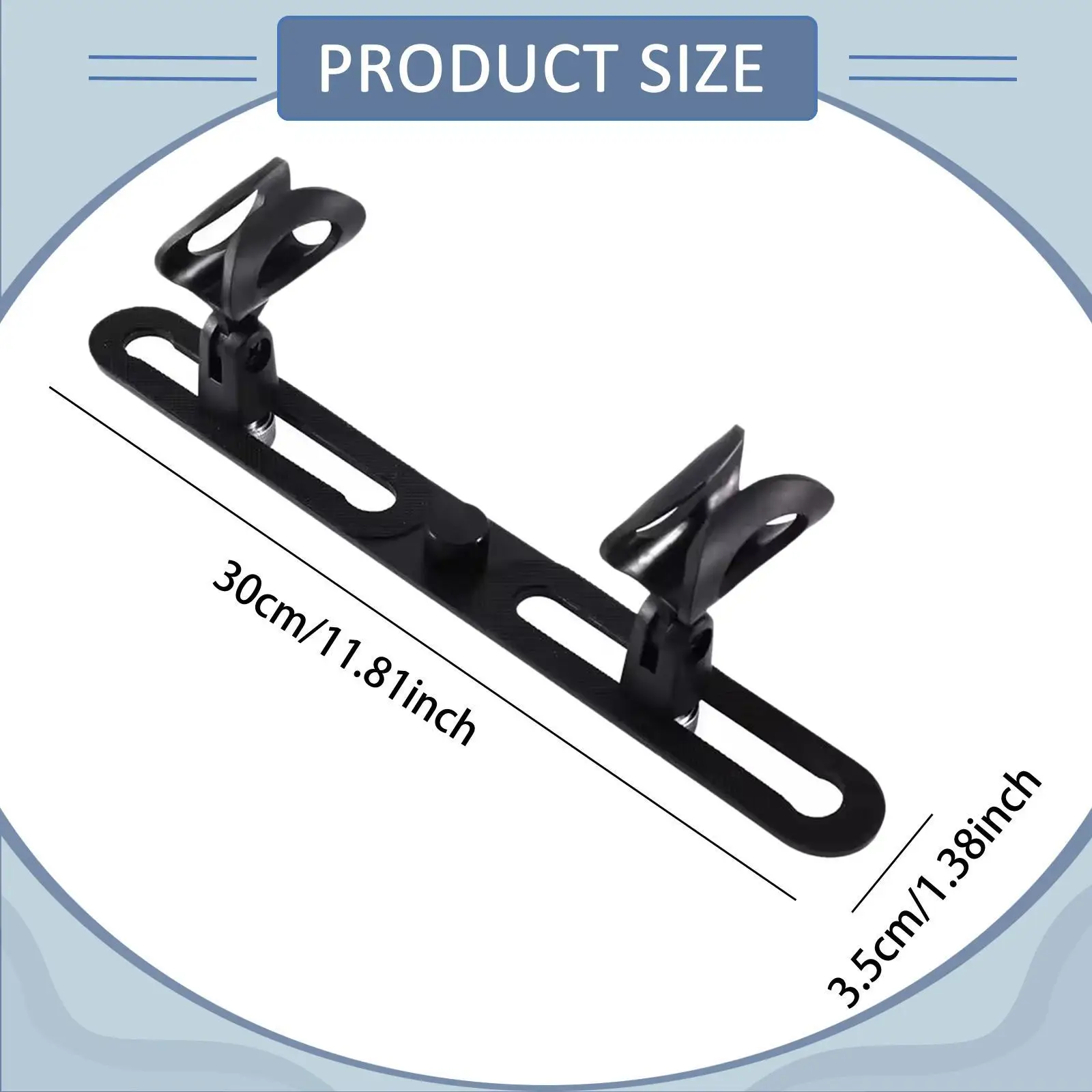 Stereo Array Spacing Microphone Mount Bar Bracket, Easy to Install, Fits 3/8