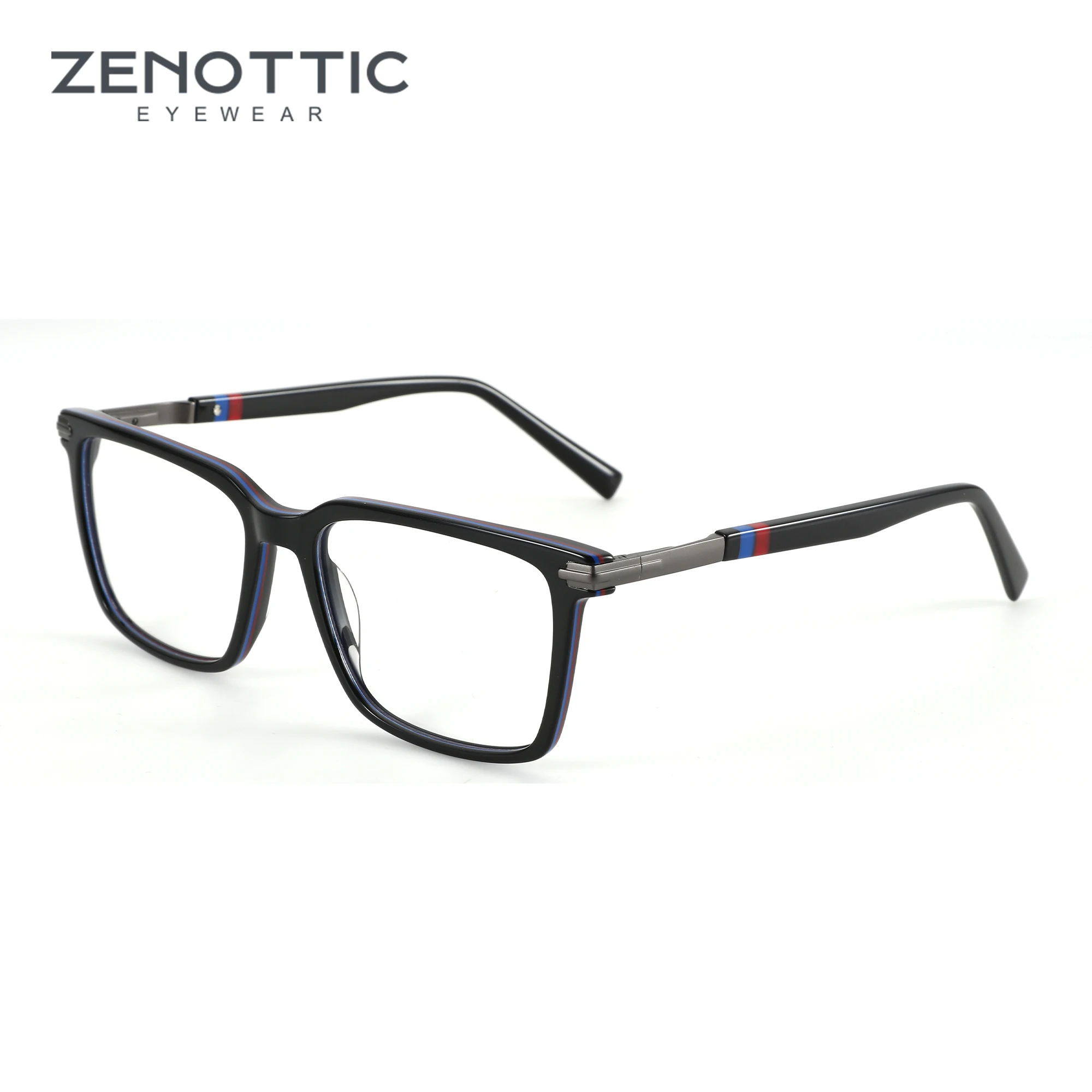 

ZENOTTIC 2024 Trend Square Optical Glasses Frame Male Eyewear Non-Prescription Handmade Acetate Eyeglasses MG6489