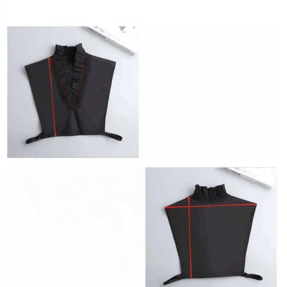 Elegant Dickey For Women Ruffled Edge False Collar Soft Cotton Neck Accessory For Casual Blouse Sweater Style