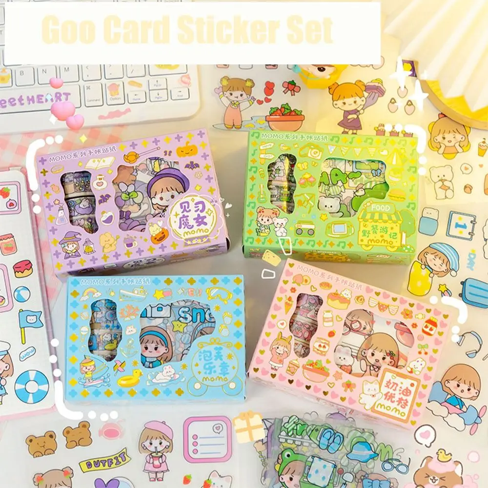 Boxed Cute Cartoon Goo Card Guka Sticker Set DIY Journal Scrapbooking Phone Stickers Kawaii Stationery Sticker