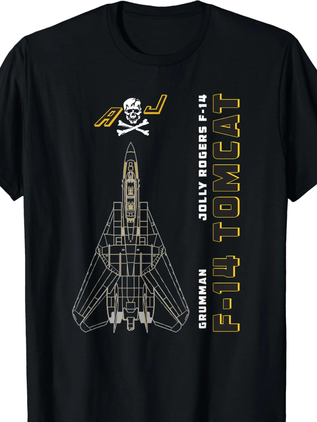 F-14 Tomcat Jolly Rogers VFA-103 Jet Airplane Profile T-Shirt Short Sleeve Casual Cotton O-Neck Shirts