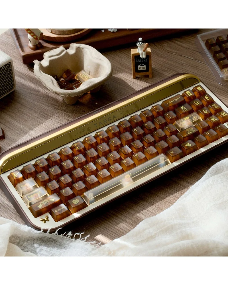 Keycaps full set PC character spray layer original factory height wooting magnetic axis keyboard cafe fog through
