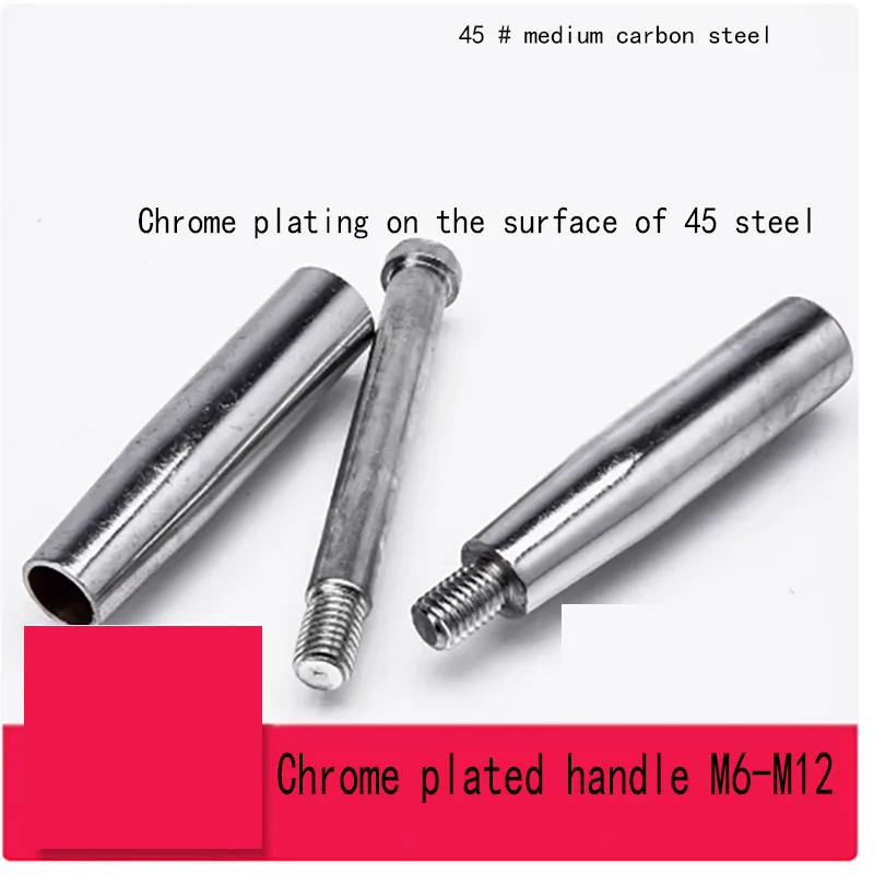 Machine tool hand crank lever rotating handwheel long handle fixed movable chrome plated through iron handle m6m8m10m12
