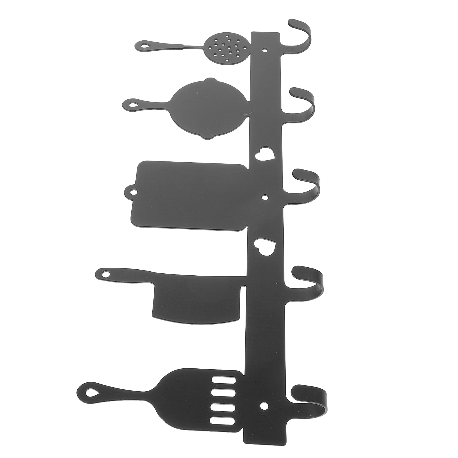 

5 Hooks Kitchen Wall Rack Iron Black No Punching Storage Hanging Home Decor Practical Retro Metal Coats Bathrooms