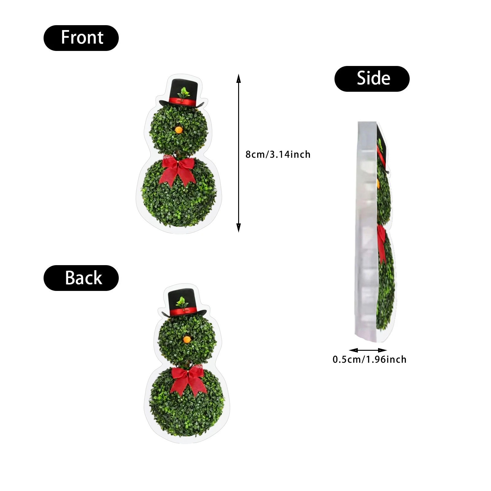 2d عيد الميلاد الحلي ثلج على شكل الاكريليك قلادة شجرة عيد الميلاد زخرفة ديكورات المنزل الحلي قلادة نافيداد #5