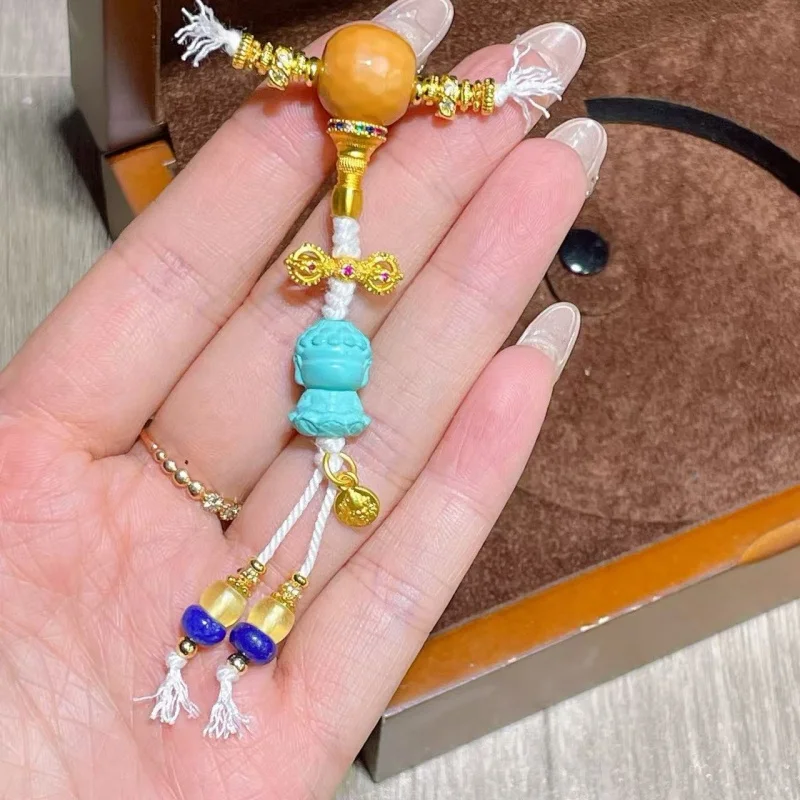 Houhou Magnesite, Turquoise, Beeswax Three-Way Disc Bead Set, Accessories, Handheld Jewelry
