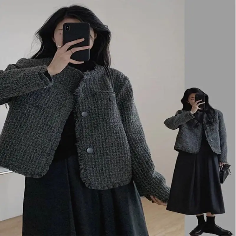 

korean popular women's clothes Knitwear Cardigan Sweater Coat Woman clothes winter 2025 Loose Thick cozy tops