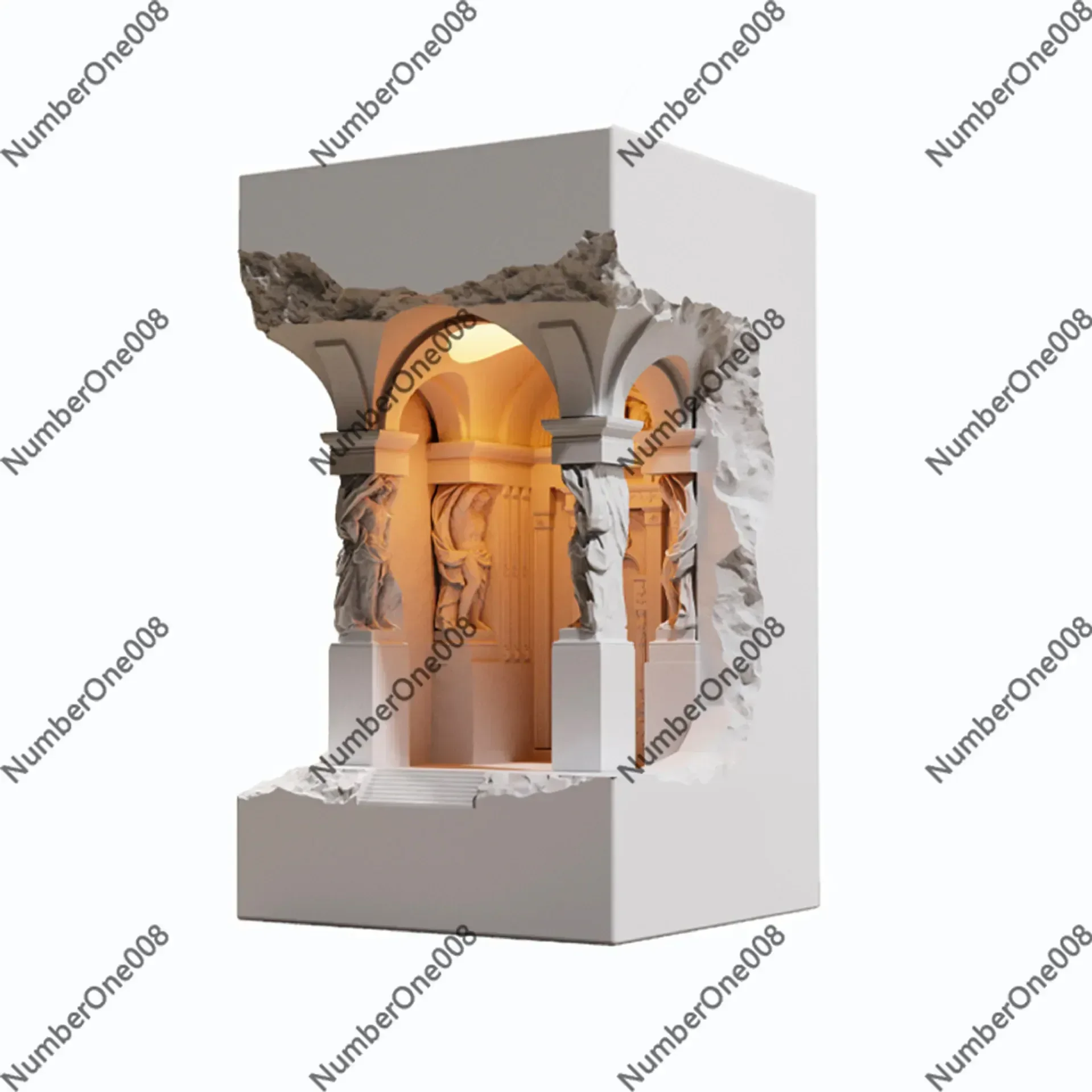 Embedded Plaster Wall Lamp No Main Lamp Warm Night Light For Bedroom Living Room Corridor Corner Home Decor