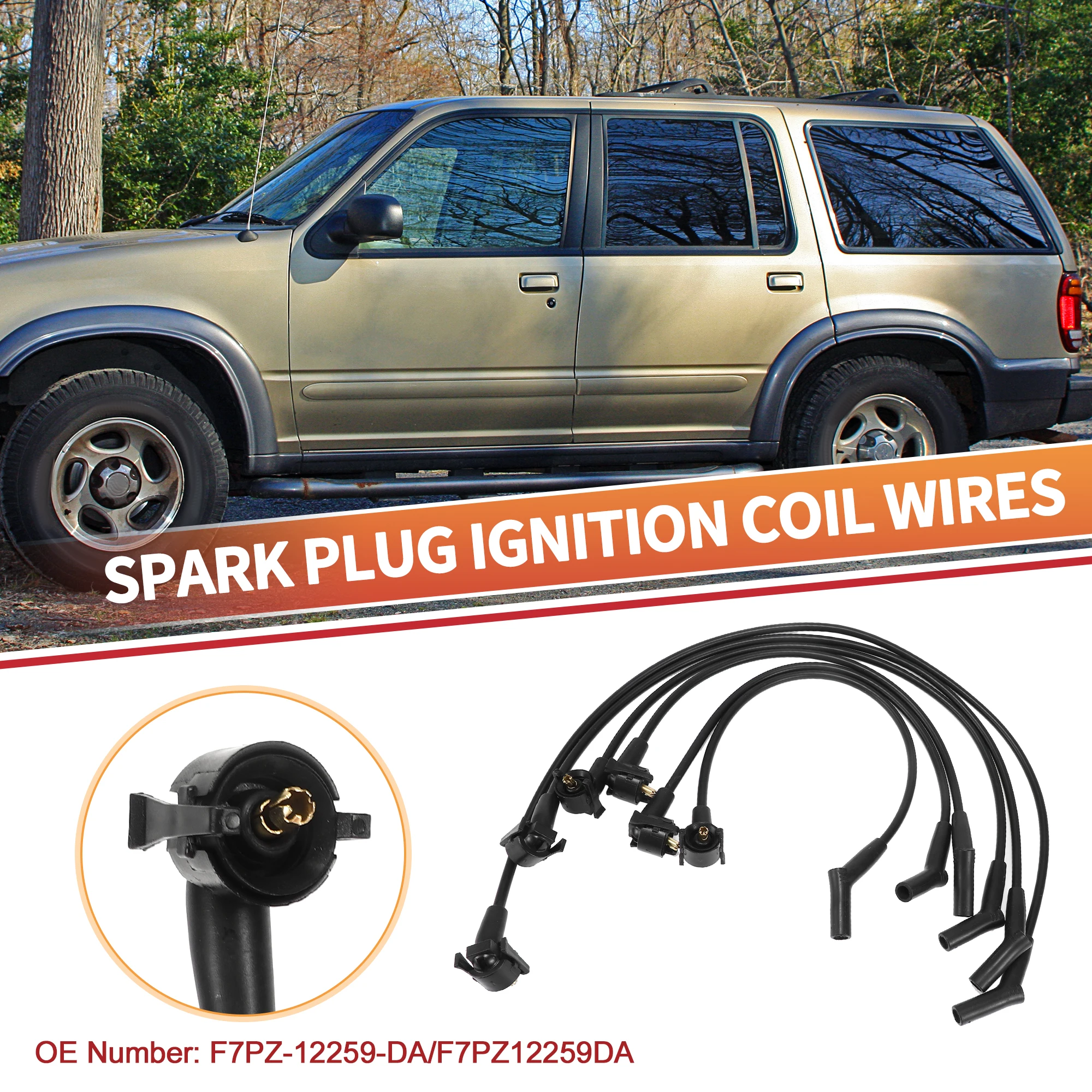 

UXCELL 6 шт. провод свечи зажигания кабель катушки зажигания No F7PZ-12259-DA для Ford Explorer