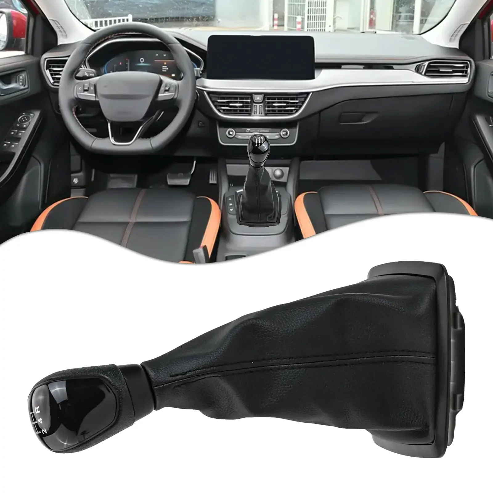 Premium Gear Shifter with Leather Dust Cover for Ford For Focus 2 For Fiesta MK2 MK3 MK4 MK7 High Universality Fitment