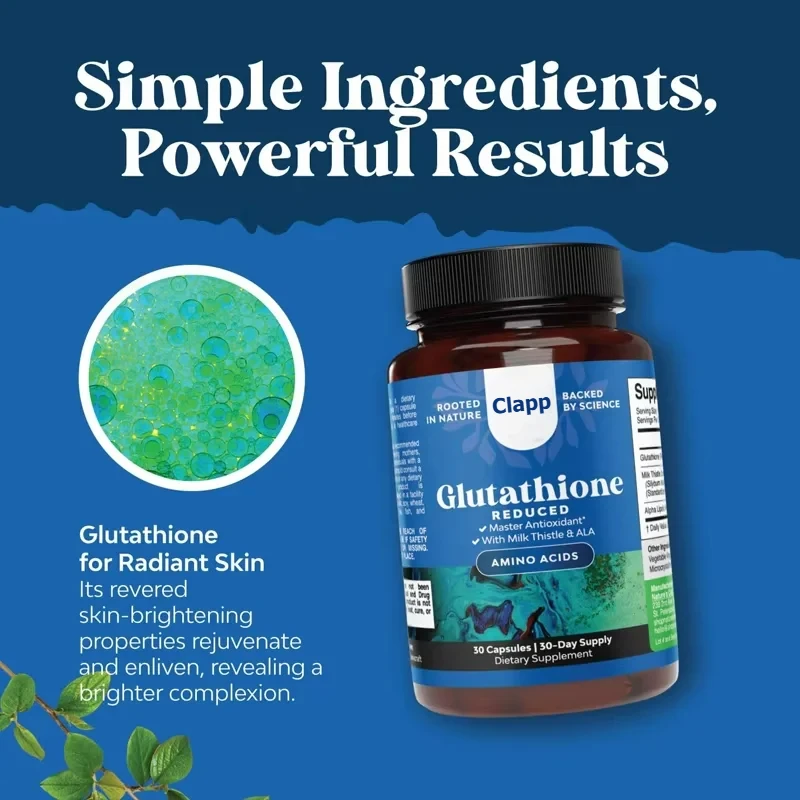 

Reduced Glutathione Supplement Containing Glutamic Acid - ALA Alpha Lipoic Acid Complex Containing Silymarin Extract 60 Capsules